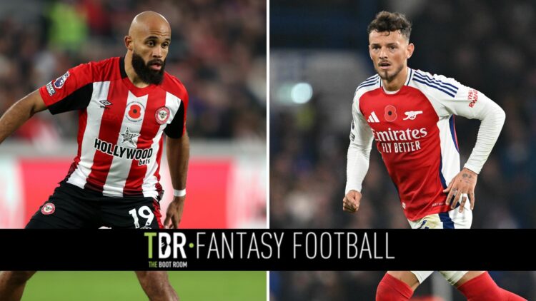 Brentford striker Bryan Mbeumo (left) in Premier League action before suffering an injury against AFC Bournemouth. Arsenal defender Ben White (righ...